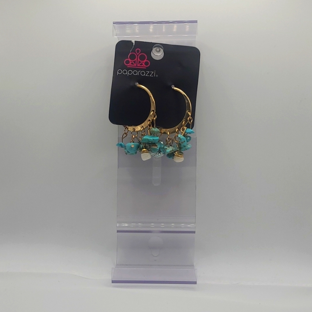 Paparazzi Costume Blue Rock Earrings
